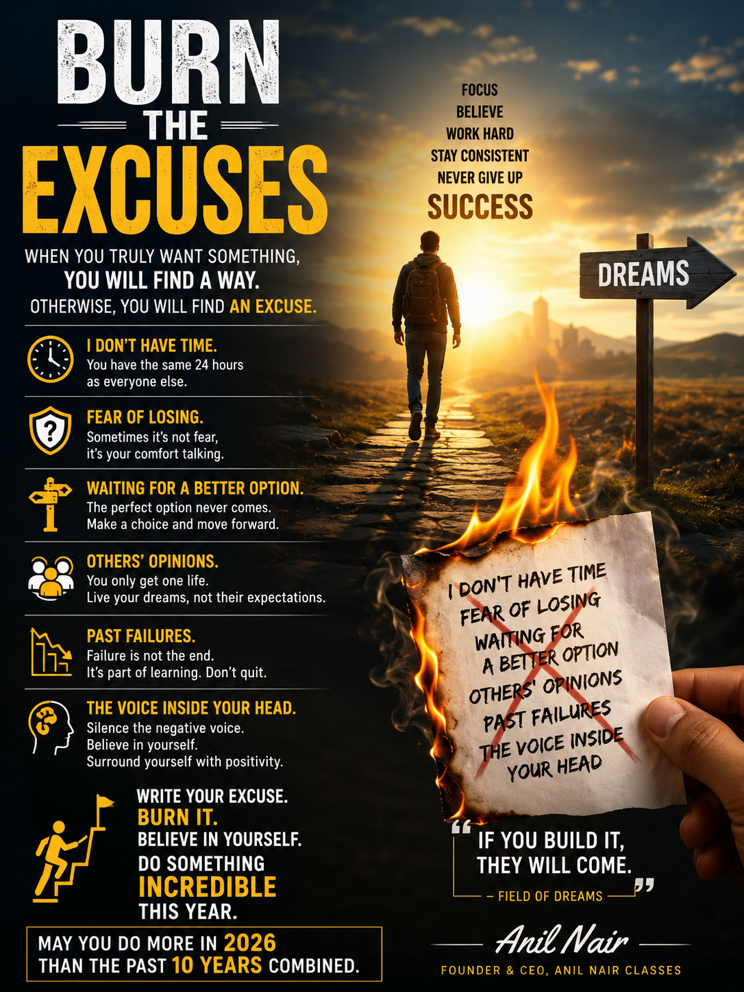 Burn your Excuses